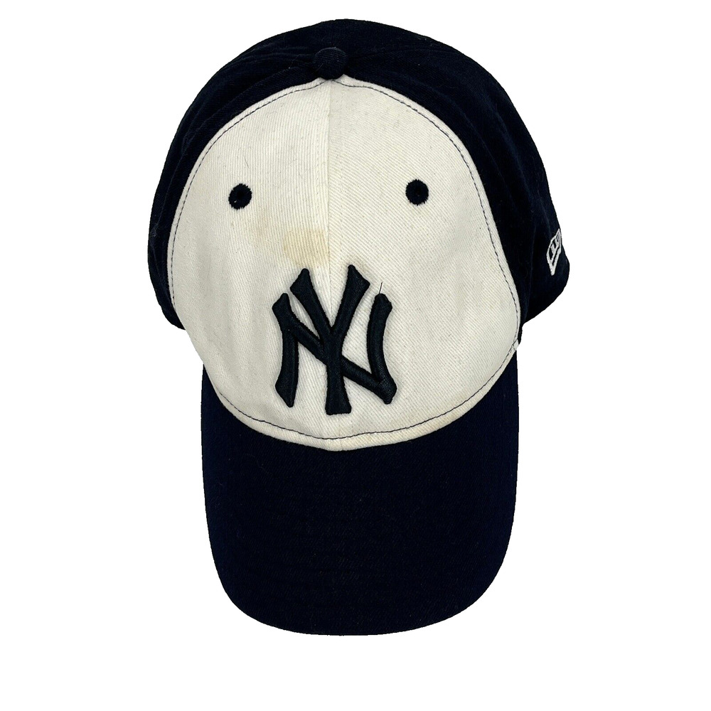 New York Yankees Cap Hat 7 5/8 New Era Concealer White Blue Wool Cotton Retro